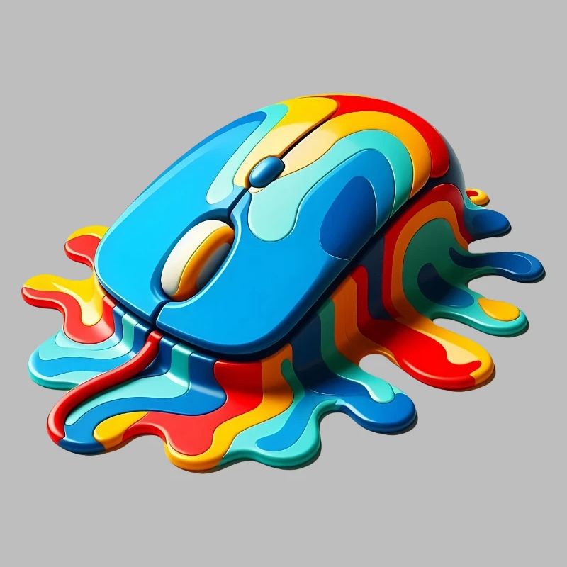 Melting Rainbow Computer Mouse