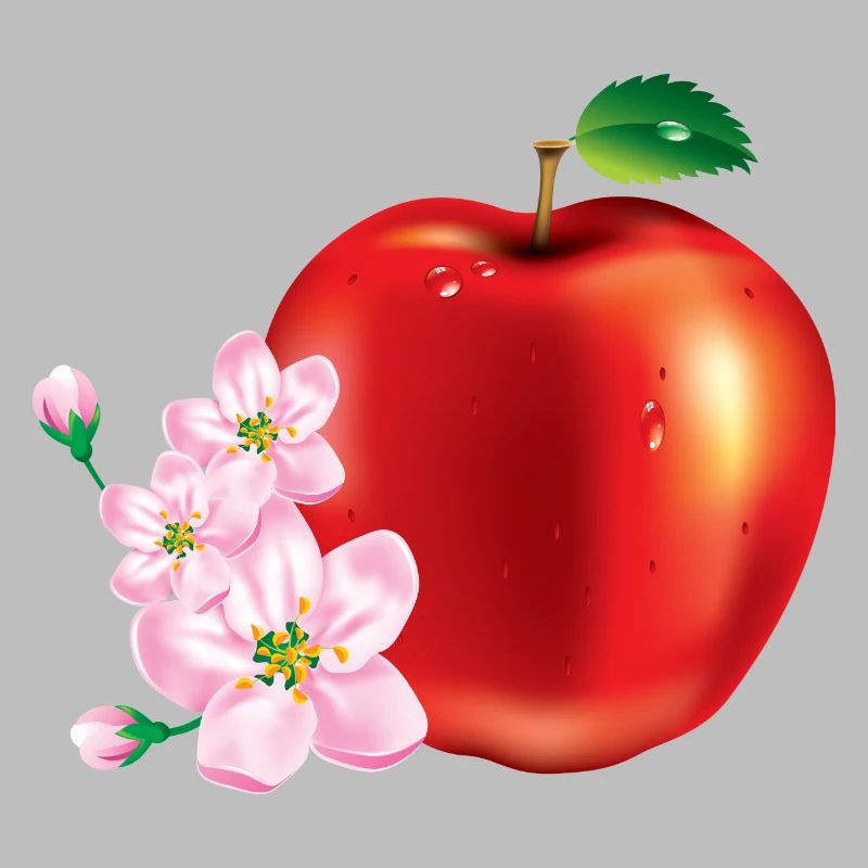Apple avec la conception de la fleur de cerisier