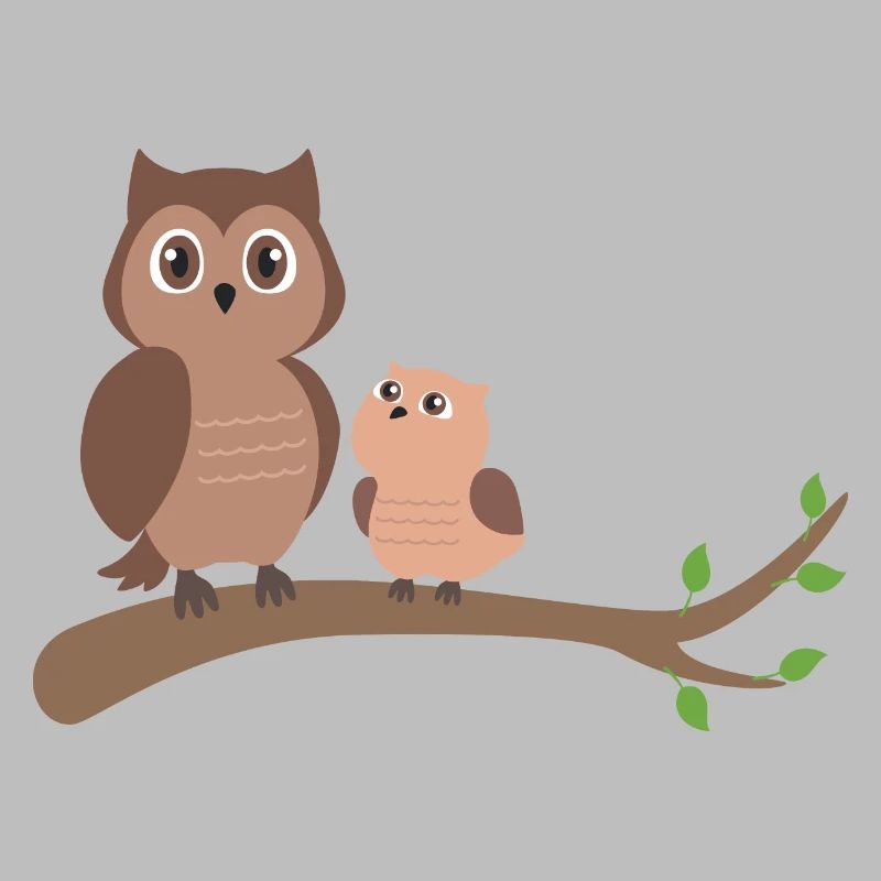 Eule Mutter mit Kind