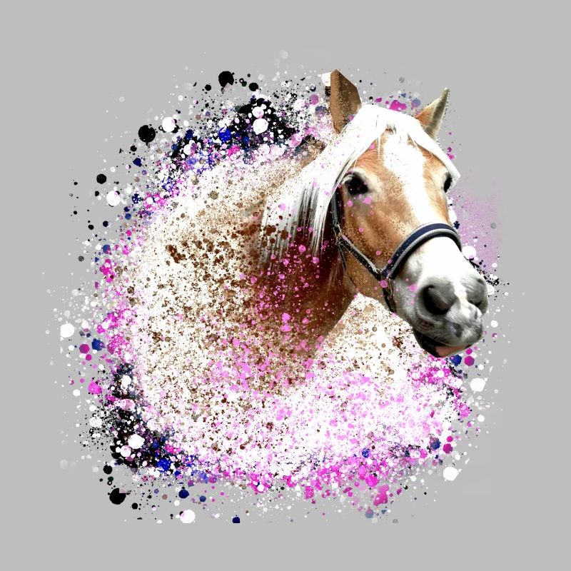 cheval,haflinger, graffitis, peinture, bleu, chevaux,