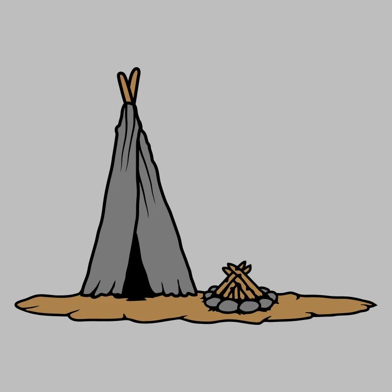 Conception de tente primitive de feu de camp