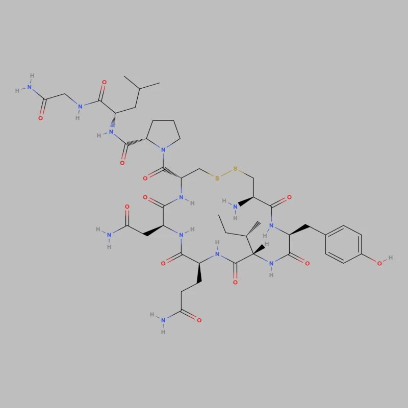 Oxytocin Molecule - Colored Structural Formula
