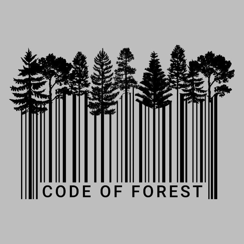 Barcode Wald Natur Wald Code Bäume Schwarz