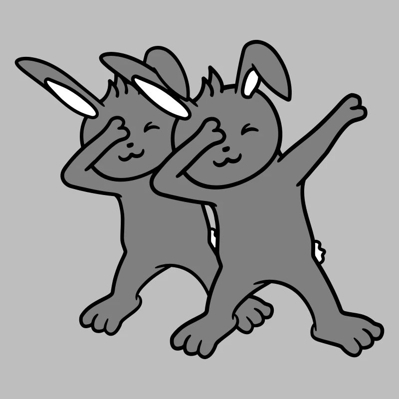 2 Hasen Dabbing Dab Dance Pose Tanzen Freunde Team