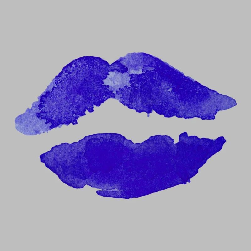 Bouche Lèvres Rose Baiser Bleu Idée Cadeau