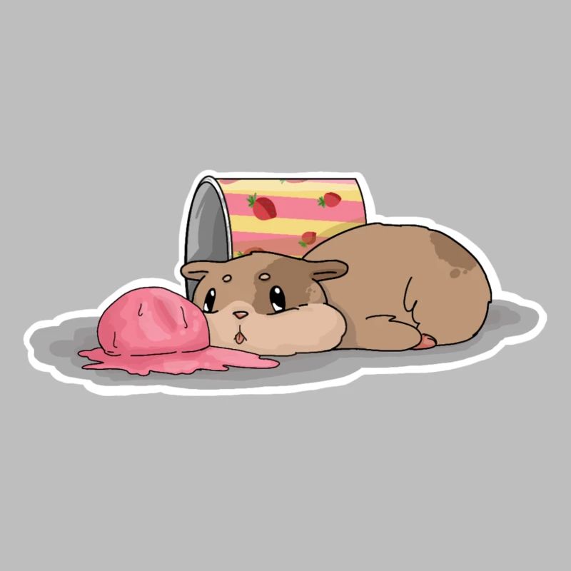 Hamster Erdbeer-Eiscreme