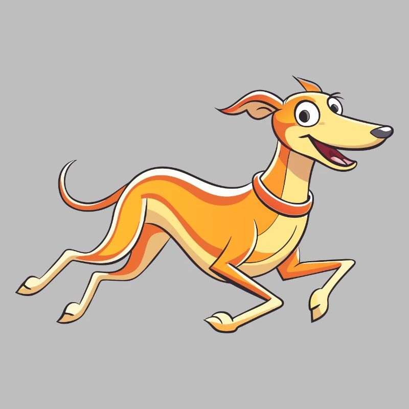 Gracieuse œuvre d’art de Whippet en cours d’exécution