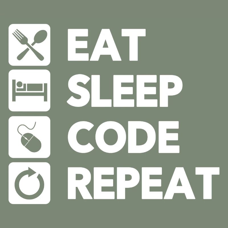 Eat Sleep Code Repeat Coder Programmer Software De