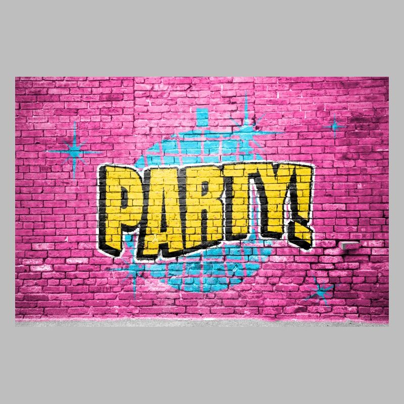 Party Disco Comic Style Bubble Graffiti Lettering