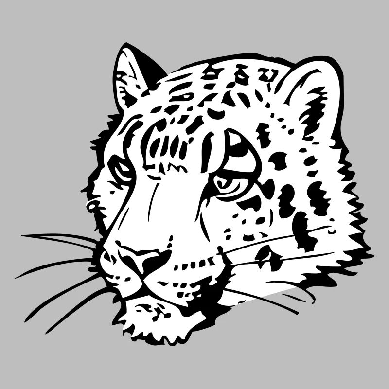 Snow leopard in comic handle