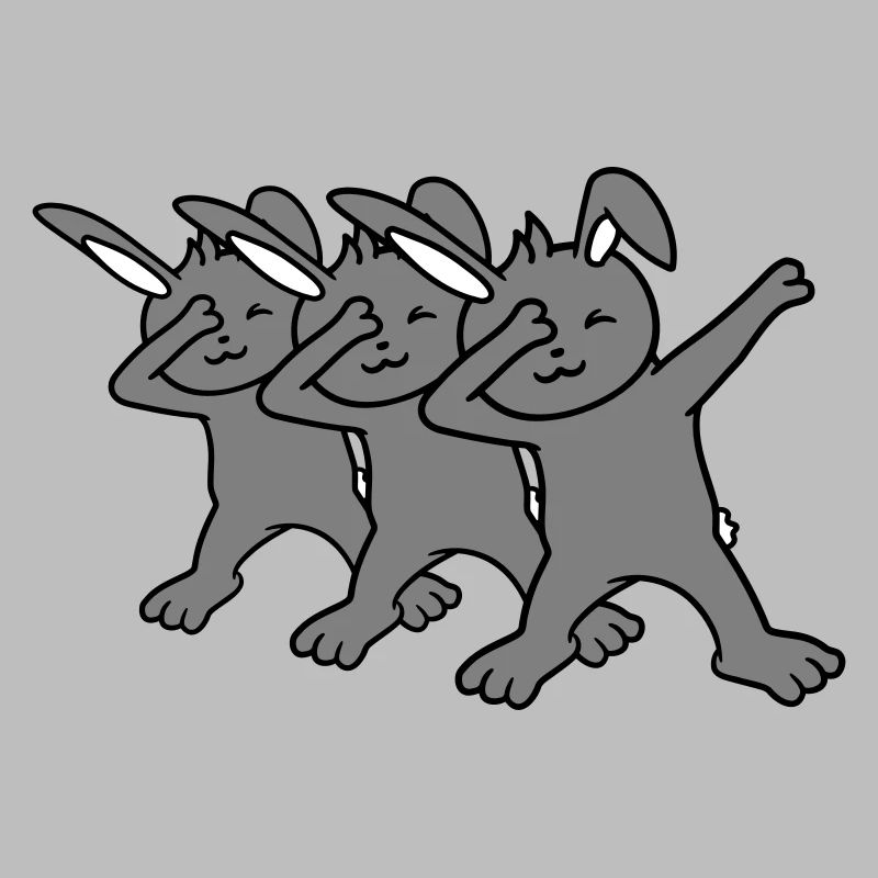 3 Hasen Dabbing Dab Dance Pose Tanzen Party Feiern