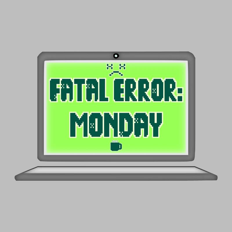 Fatal Error I Hate Mondays Geek Tech Sarkastisch
