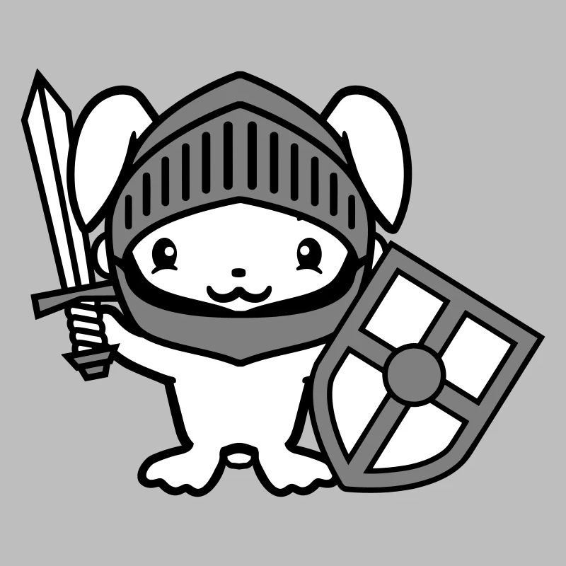 Lapin Chevalier Épée Bouclier Armure Casque Château Héros