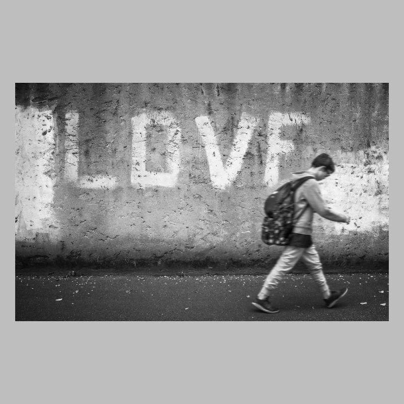 Schoolboy with backpack