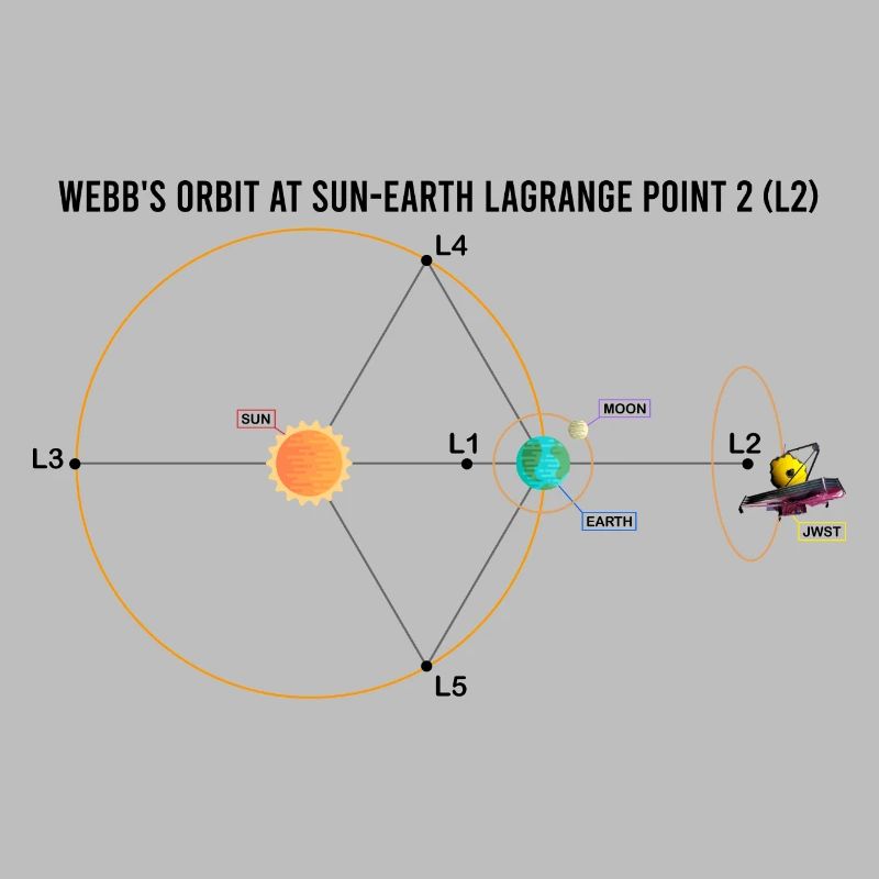 Webb Telescope JWST Schematic L2 Point Orbit