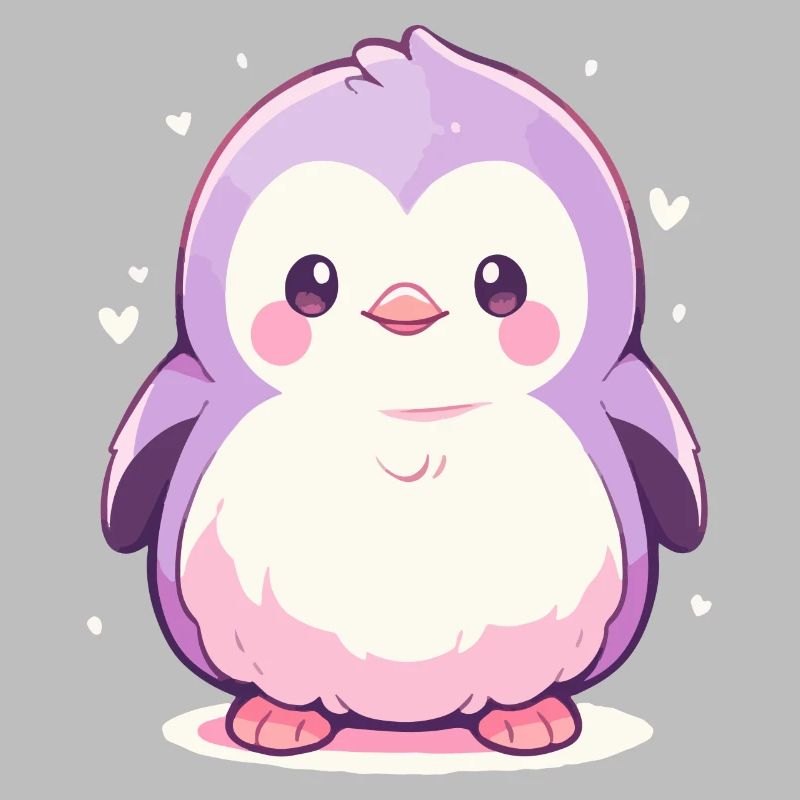 Pingouin Chibi mignon - Conception de dessin animé mignon