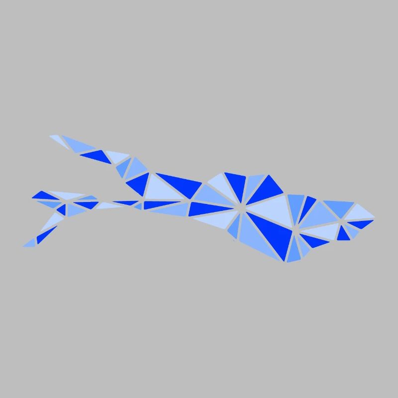Bodensee | Polygonal | Blau