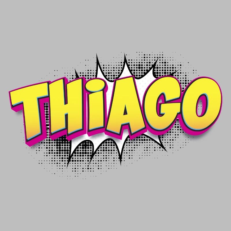 Thiago benutzerdefinierter Name Comic-Buch-Stil Pop-Art,