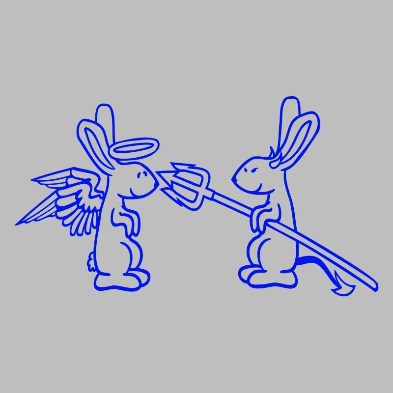 Rabbit Angel Conscience Devil Demon Evil Satan Hell