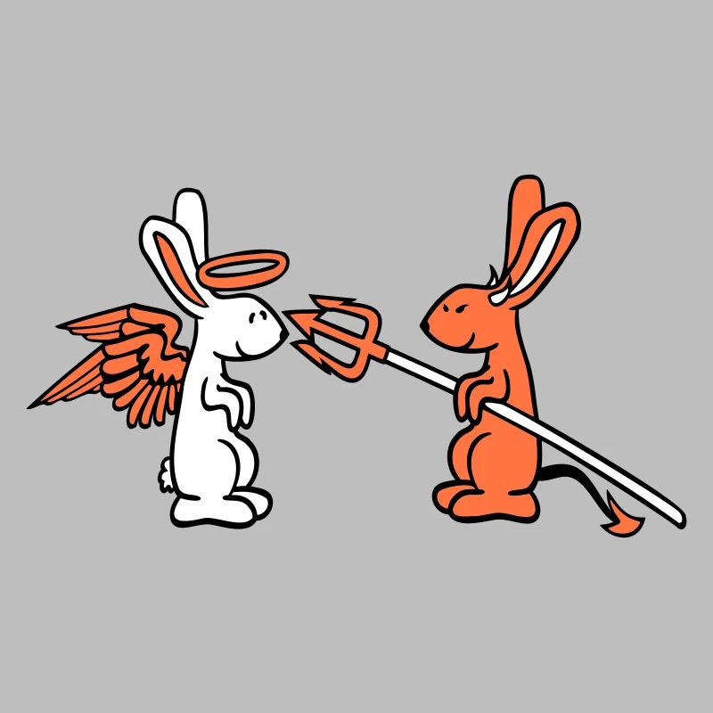 Rabbit Angel Conscience Devil Demon Evil Satan Hell