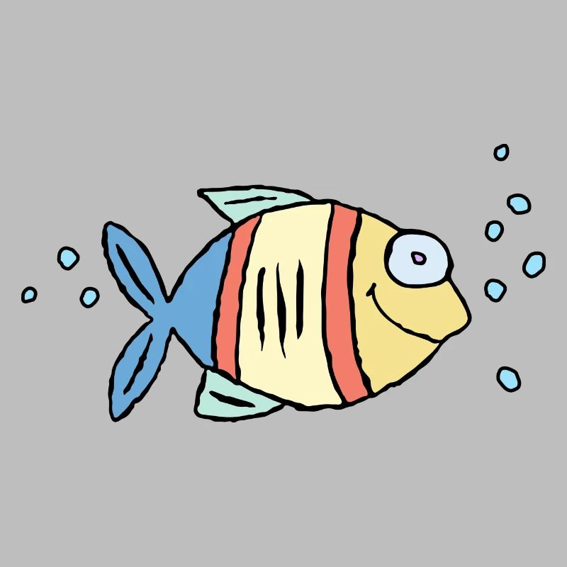 Poisson Cichlide Eau Mer Graffiti Dessin