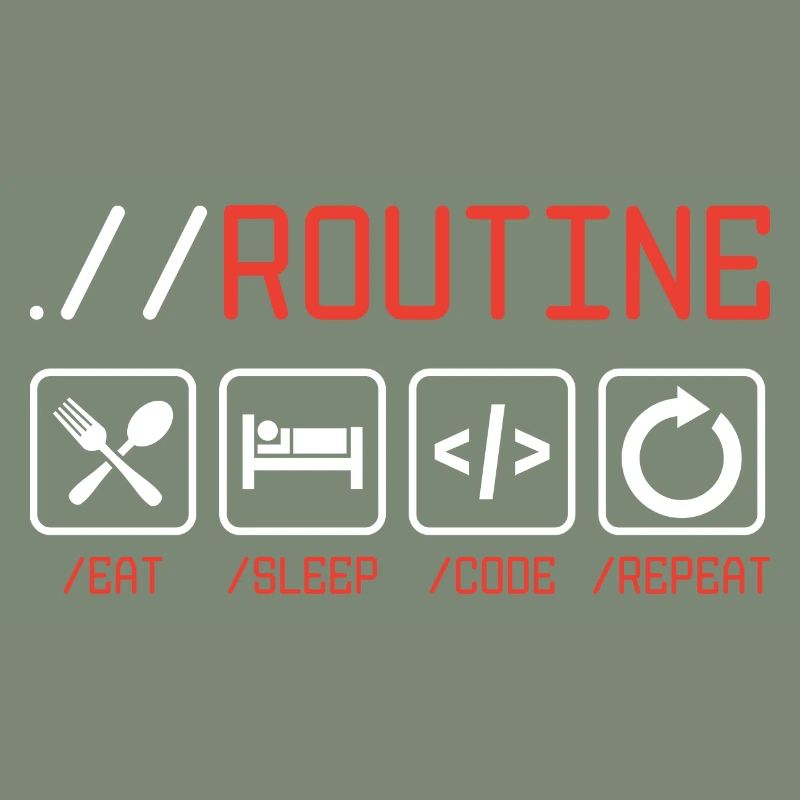 Routine Eat Sleep Code Repeat Software Developer C
