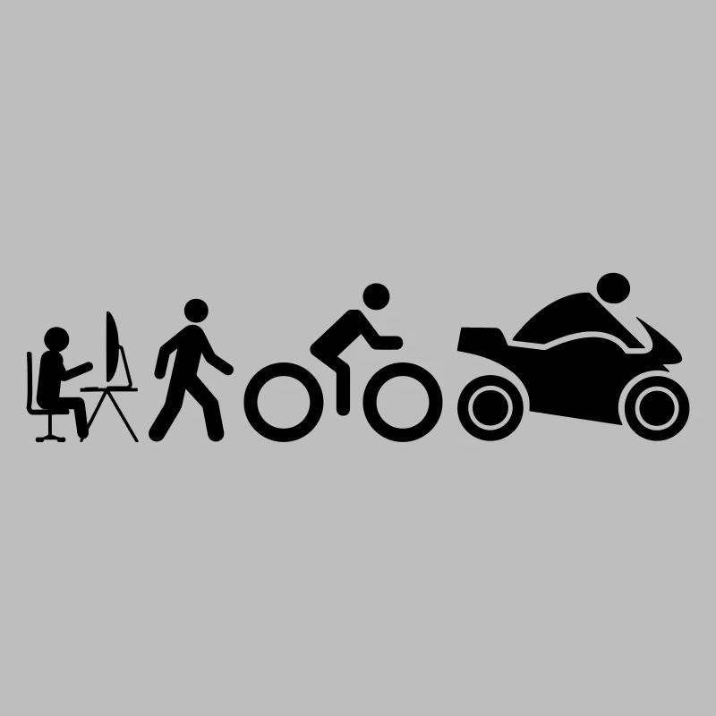 Evolution eines Motorradfahrers