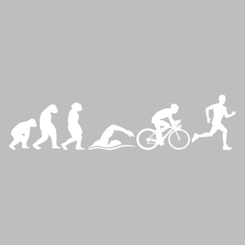 Evolution monkey to man triathlon swimming race