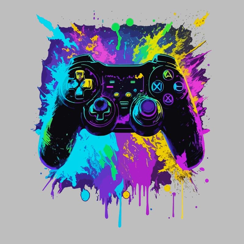 farbenfroher Graffiti Gaming Controller