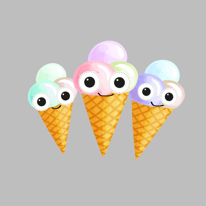 Cornets de crème glacée, crème glacée, bande dessinée