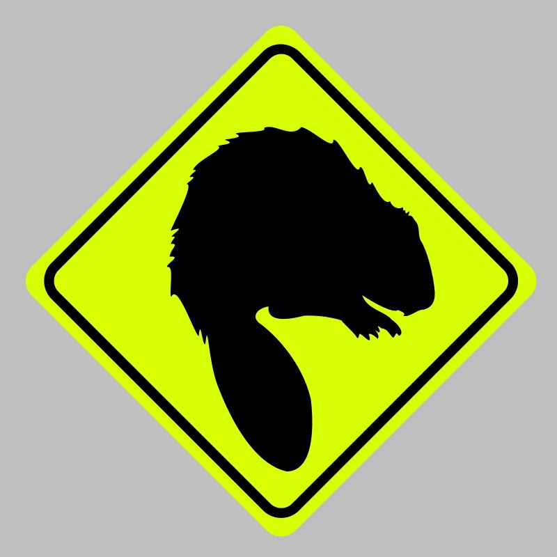 Warnung Biber - 2 farb