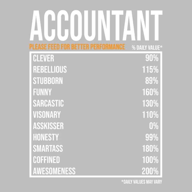Comptable Valeurs quotidiennes Drôle Comptable