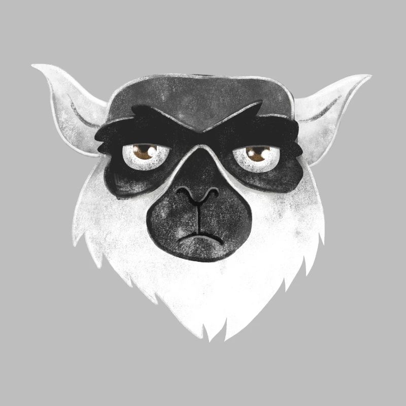 Grumpy unhappy lemur face