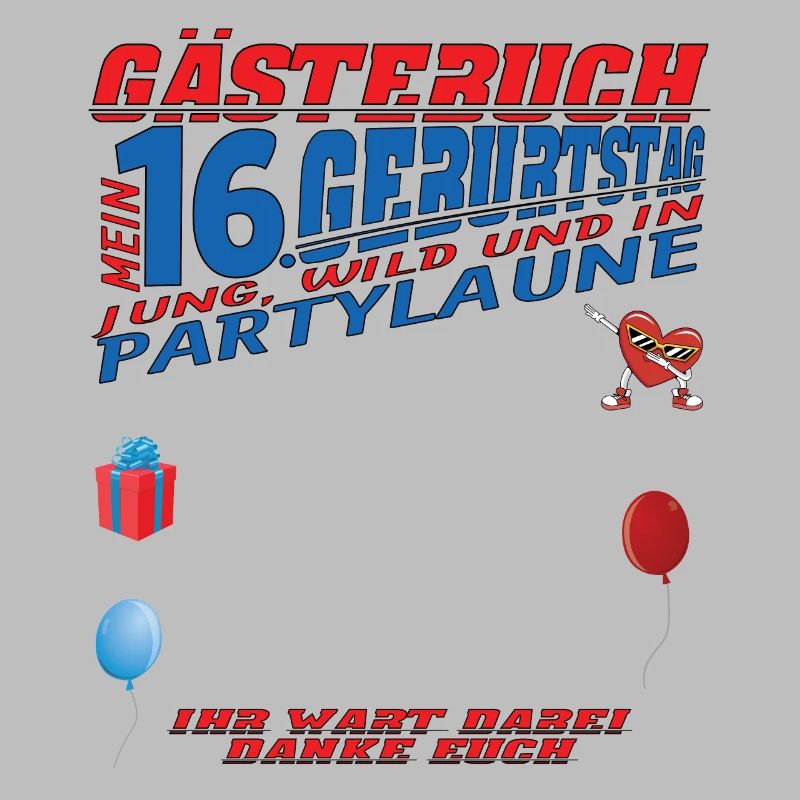 16. Geburtstag Mädchen & Junge Gästebuch