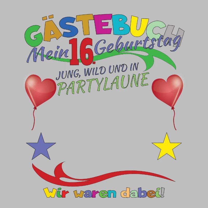 16. Geburtstag Mädchen & Junge Gästebuch