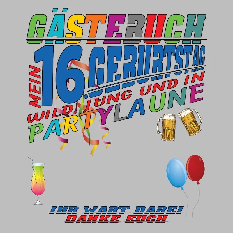 16. Geburtstag Mädchen & Junge Gästebuch