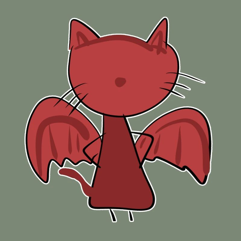 evil cat cartoon devil red