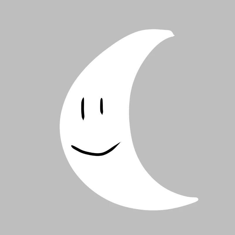 Moon Shape Planet Symbol Face