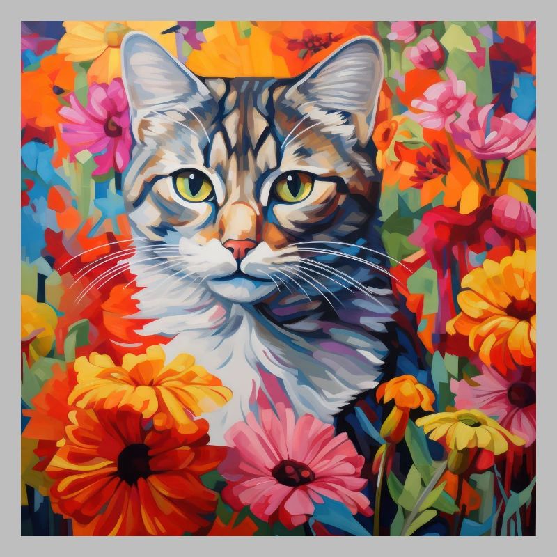 Katze, katzenmotiv, blumen, geschenk, geschenkidee