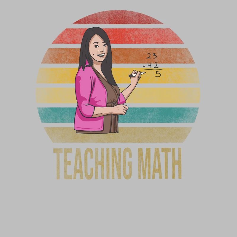 Math Teacher Mathematics School Retro Sunset