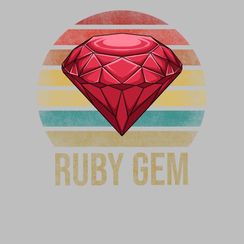 Ruby Gemstone Retro Sunset