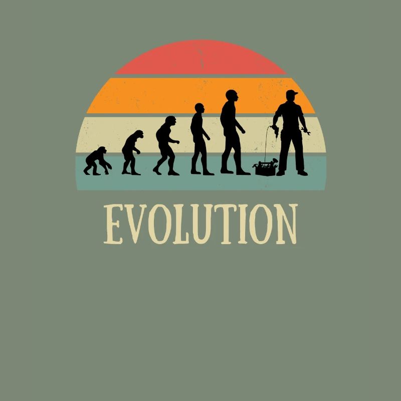 Evolution Bricoleur Vintage Humor DIY Mann