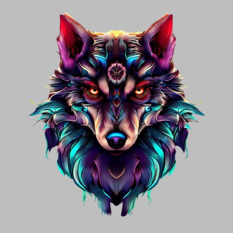 Wolf's Head Synthwave Wolf