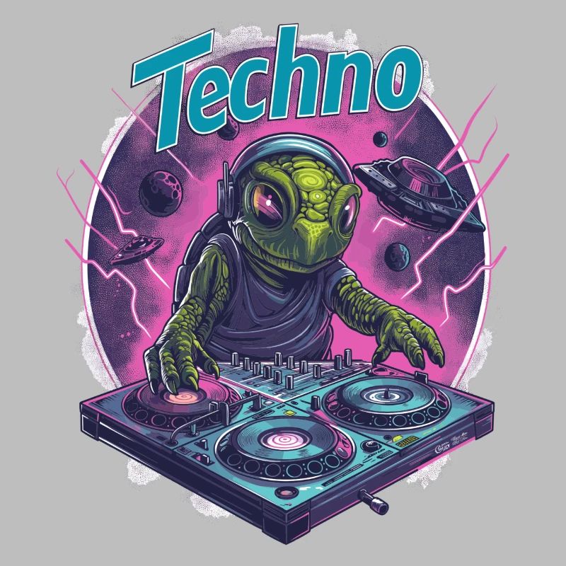 Techno Alien DJ Turtle - Rave Dancefloor Rav