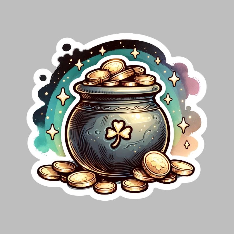 St. Patrick's Day Sparkly Gold Cauldron