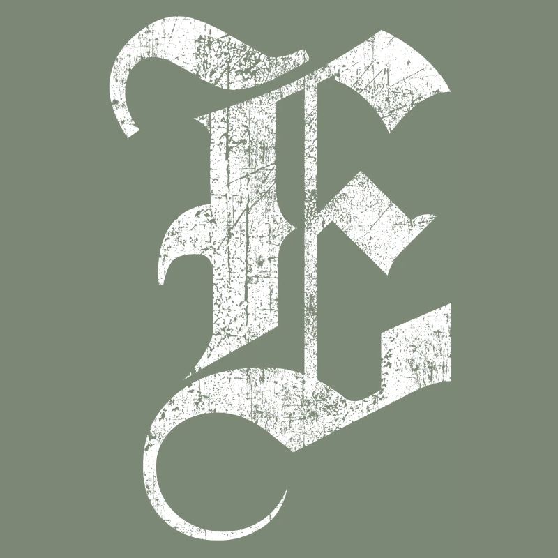 Tshirt alphabet initial E