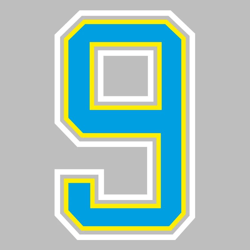 Numéro 9 Design bleu