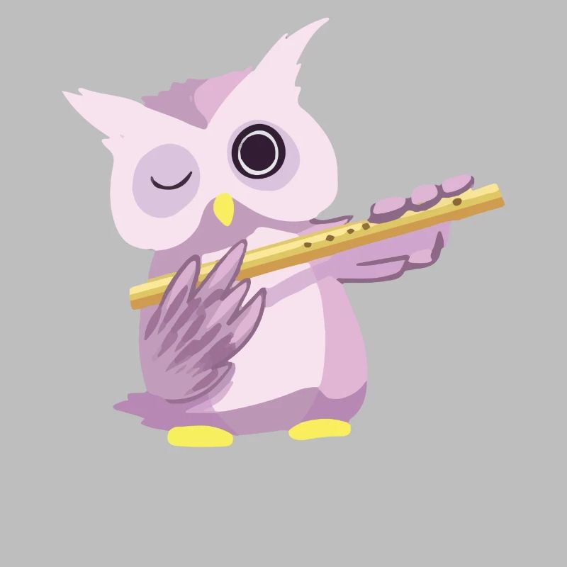 Süße Eule Owl Flötte Musik Statement Fun Geschenk