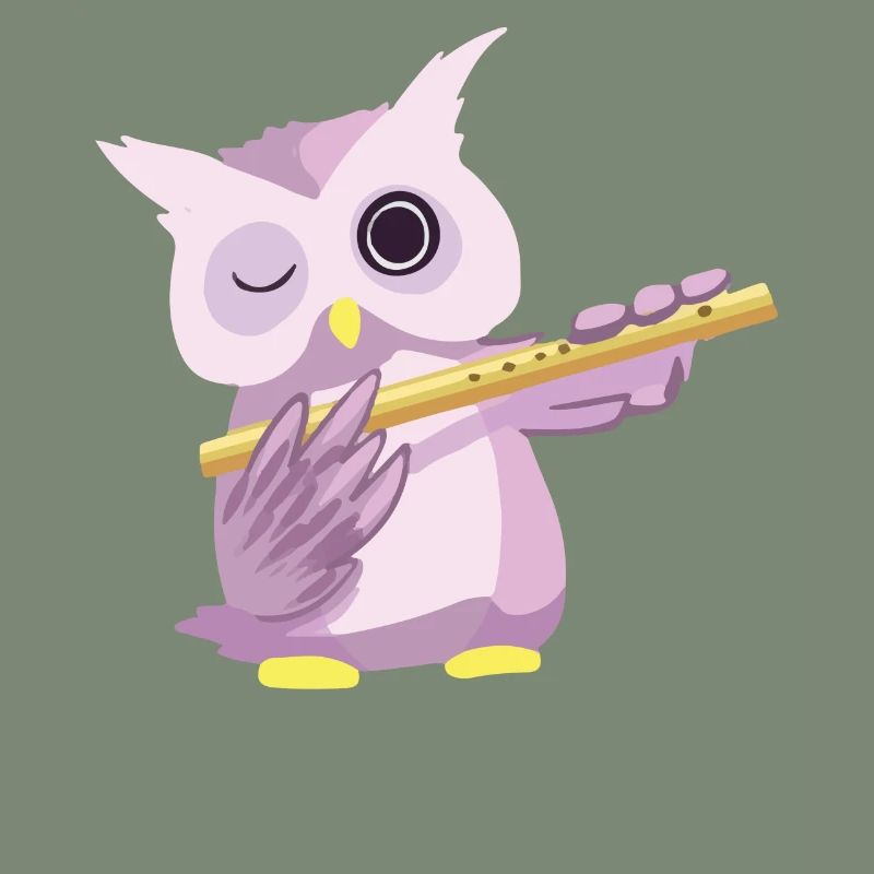 Süße Eule Owl Flötte Musik Statement Fun Geschenk
