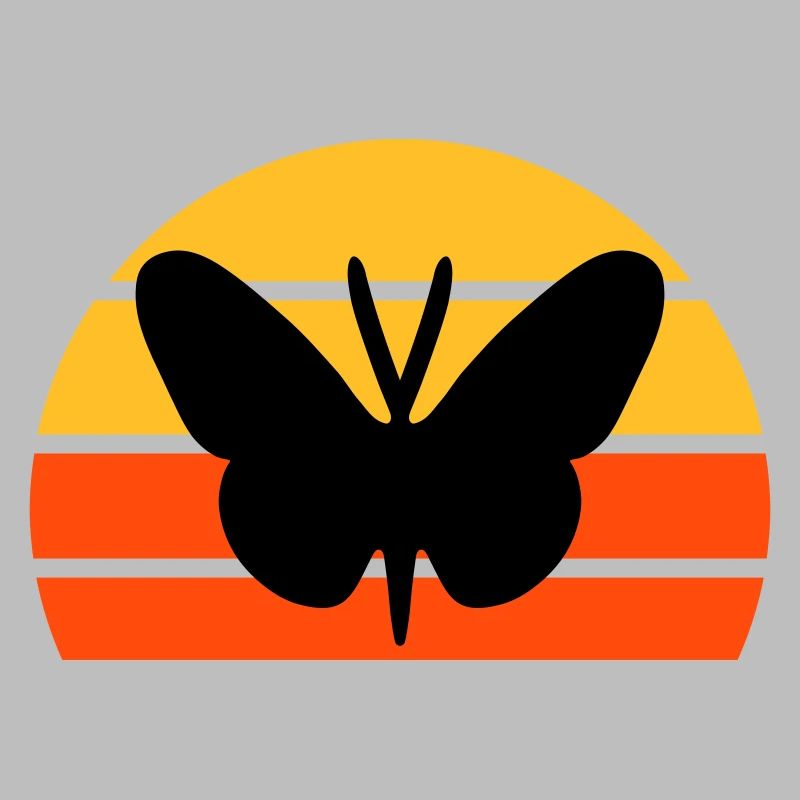 Papillon devant un demi-soleil